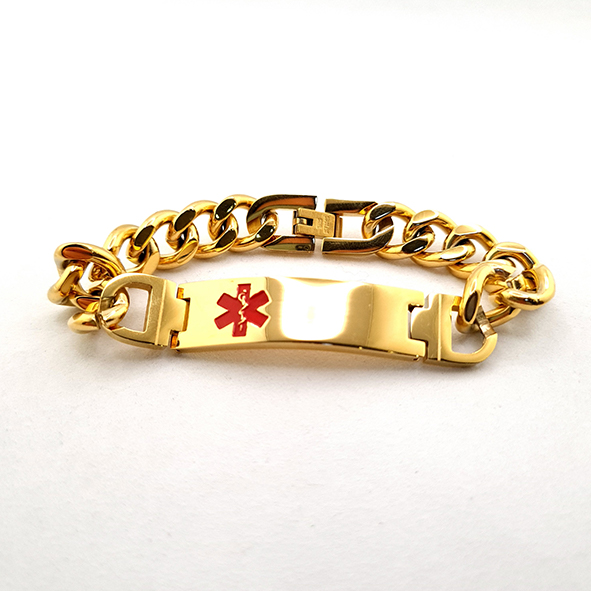 Chunky Chain Medical Bracelet - A bold statement, a silent guardian - Image 3