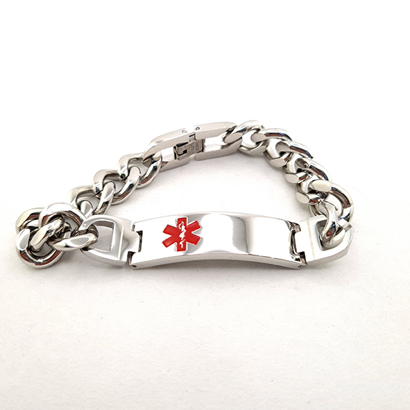 Chunky Chain Medical Bracelet - A bold statement, a silent guardian - Image 2