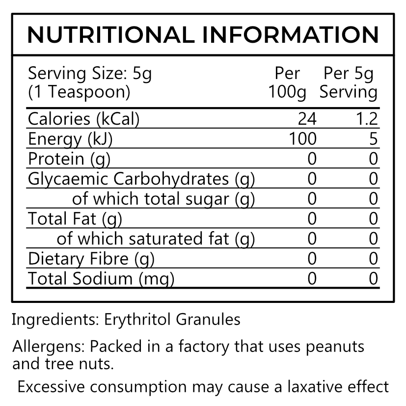 Erythritol 500g packet - Image 2