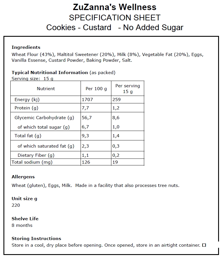 Custard Cookies - No Added Sugar - Image 2