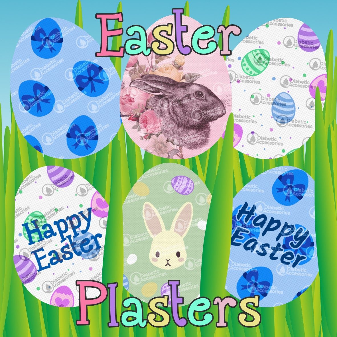 Freestyle Libre Overlay Plasters - Easter Edition